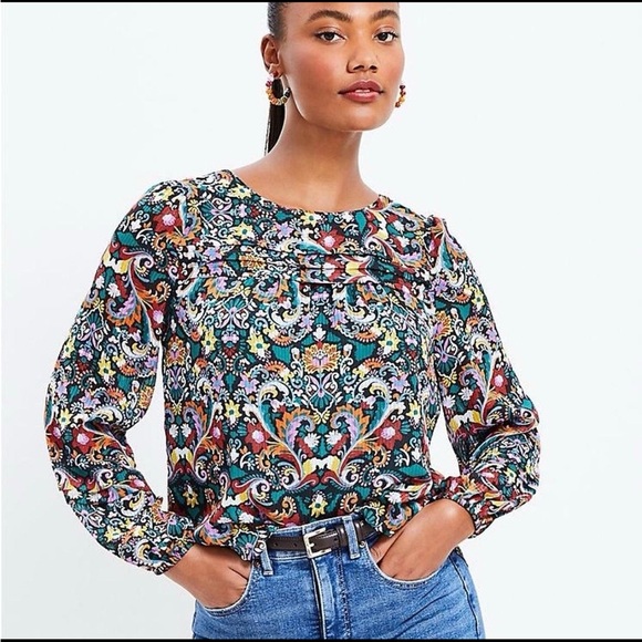 LOFT Multicolor Patterned Blouse - Picture 1 of 7